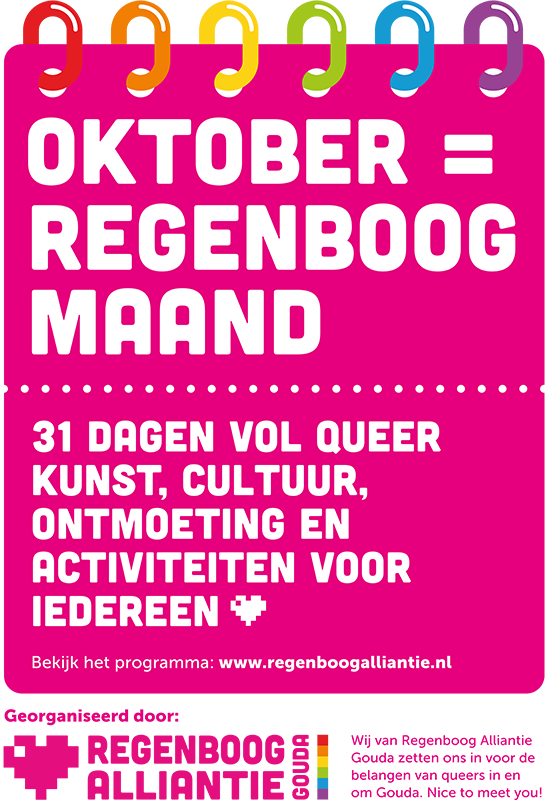 Oktober = Regenboogmaand Regenboogmaand 2025 regenboog alliantie gouda nieuws